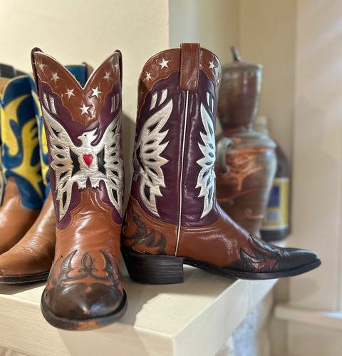 1980s • Champion Attitude • “Roy Rogers” Custom Eagle & Star Boots • Men’s 11 D