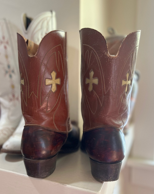 Men’s Size 11 D - 1950’s Cowboy Western Boots Inlays