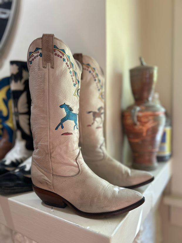 1970s · Zodiac · “Painted Ponies” Cowgirl Boots · Women’s 7.5 M
