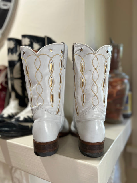 1970s • Texas Boot Co. • “Golden Starburst” Inlay Boots • Women’s 8 A (narrow) • Original Box
