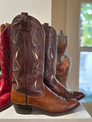 1970s • Ralph Lauren • Western Inlay Cowgirl Boot• Women’s Size 9A