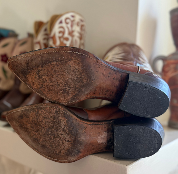 1950s • Stewart Romero • “Heart & Wings” Inlay Boots — Men’s 11 D