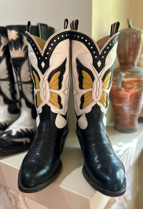 1990s · Griffith Blucher · “Butterfly Inlay” Boots · Men’s 8 D