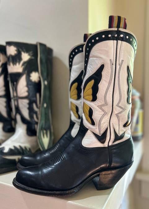 1990s · Griffith Blucher · “Butterfly Inlay” Boots · Men’s 8 D