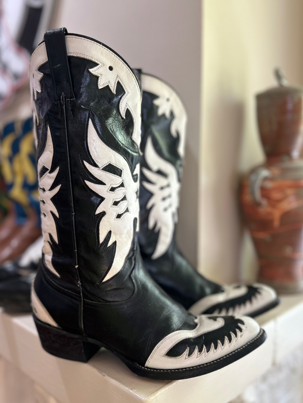 1980s • Cowtown • “Shadowbird” Inlay Boots · Women’s 9.5