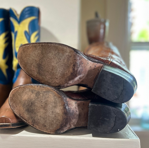 1960s • Custom Shop • Alligator & Monogram Show Cowboy Boots • Men’s 9.5 D