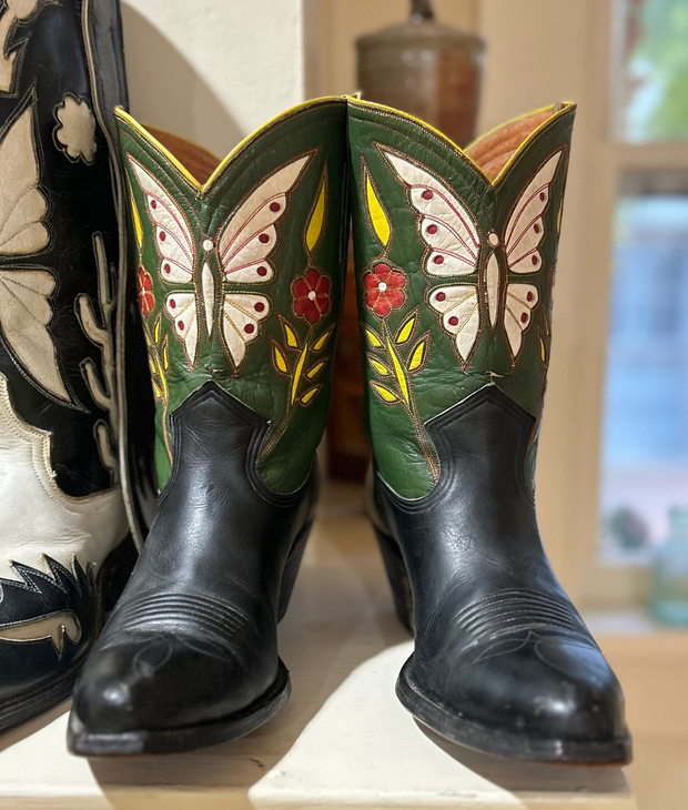 1950s • Butterfly Inlay • Two-Tone Shorty • Women’s 8.5 M