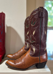 1970s • Ralph Lauren • Western Inlay Cowgirl Boot• Women’s Size 9A