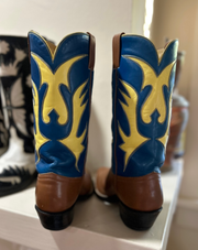 1990s • Austin Hall • Two-Tone Flame Inlay Boots • Men’s 8 D
