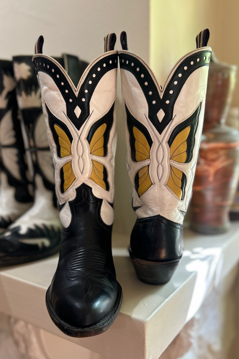 1990s · Griffith Blucher · “Butterfly Inlay” Boots · Men’s 8 D