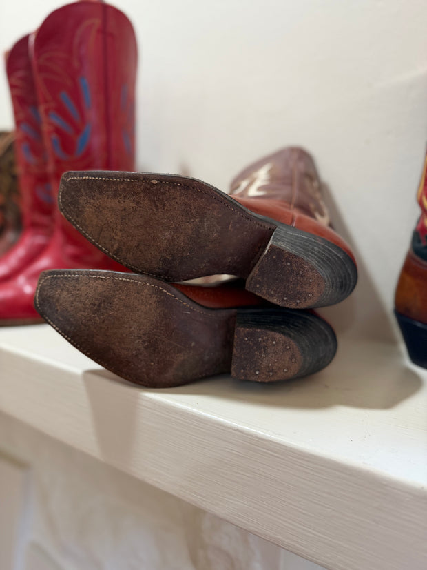 1950s • Western Classic • “Cream Flame” Pee-Wee Boots • Women’s 6.5 M