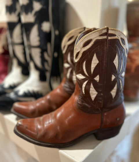 Women’s Size 9 M - 1950’s Tex Tan Of Yoakum Cowboy Western Boots Inlays