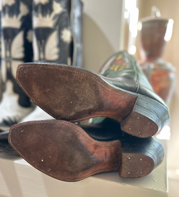 1950s • Butterfly Inlay • Two-Tone Shorty • Women’s 8.5 M