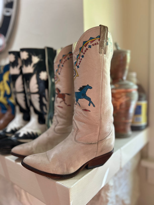 1970s · Zodiac · “Painted Ponies” Cowgirl Boots · Women’s 7.5 M