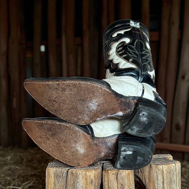 Women’s Size 8.5 M - 1950’s Stovepipe Cowboy Western Boots Inlays
