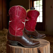Women’s Size 7 M - 1950’s Tony Lama Iconic Cowboy Western Boots Longhorn Inlays