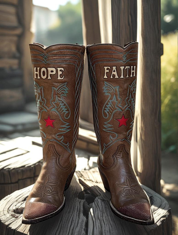Women’s Size 6.5 M - Custom Heritage Cowboy Western Boots Faith Hope