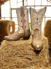 Women’s Size 9 M - 1960’s Acme Cowboy Western Boots Bull Head Inlays Distressed