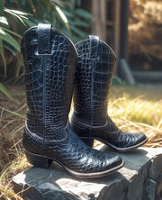 Men’s Size 8.5 D - Justin Vintage Cowboy Western Boots Full Alligator
