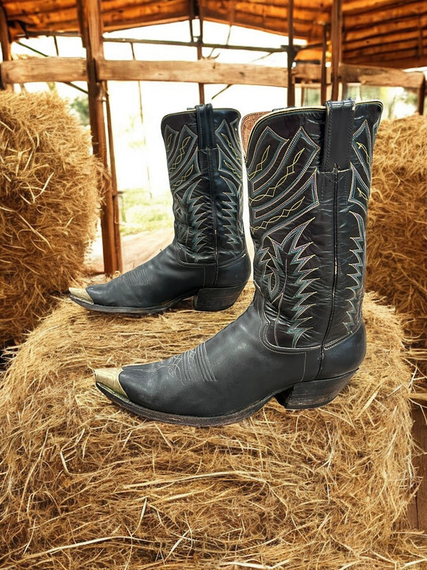 Men’s Size 10 D - 1960’s ML Leddy Cowboy Western Boots Metal Tips