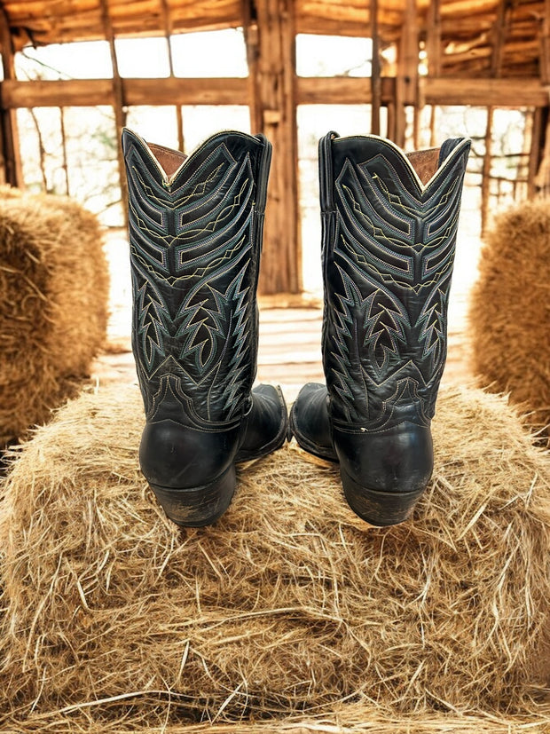 Men’s Size 10 D - 1960’s ML Leddy Cowboy Western Boots Metal Tips