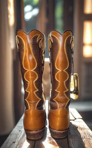 Women’s Size 6 A - NOS Dan Post Vintage Cowboy Western Boots Wingtip
