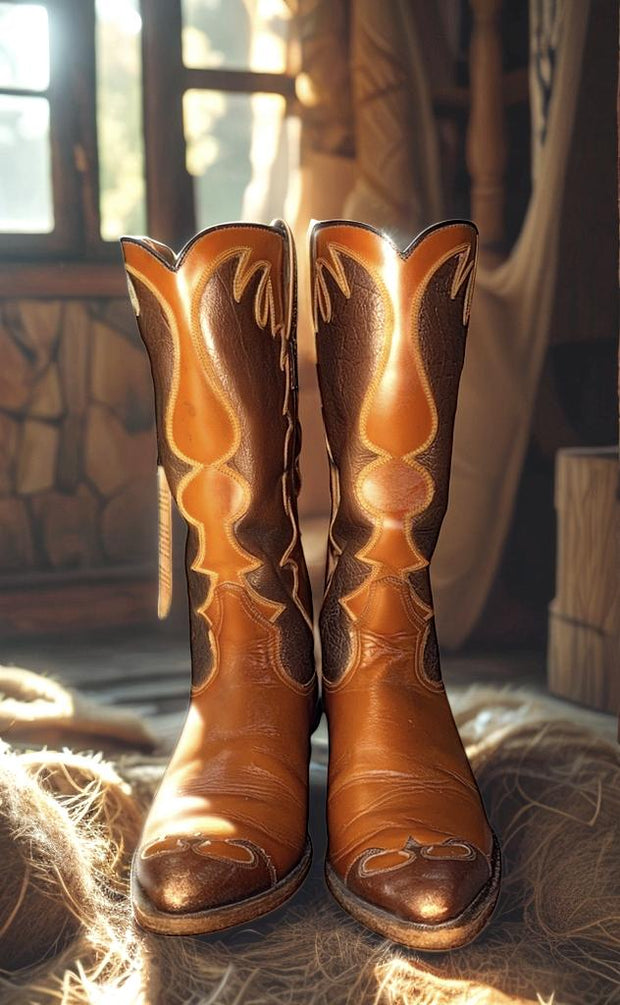 Women’s Size 6 A - NOS Dan Post Vintage Cowboy Western Boots Wingtip