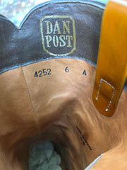 Women’s Size 6 A - NOS Dan Post Vintage Cowboy Western Boots Wingtip