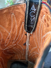 Men’s Size 9 D - 1960’s Acme Cowboy Western Boots Inlays