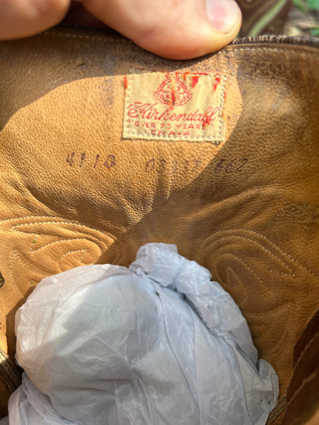 1950s • Kirkendall • Brown Suede Inlay Westerns • Men’s 11 D