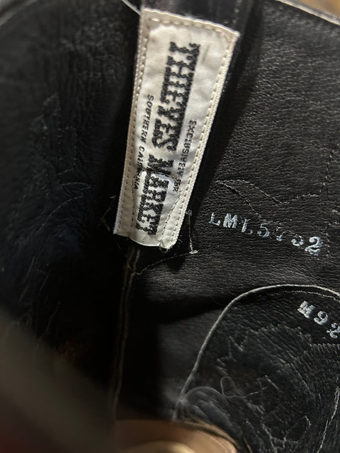 1980s–90s • Thieves Market for Larry Mahan • Pictorial Rodeo & Desert Inlay Boots • Women’s 8.5 B