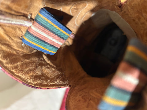 1950s • Unknown Maker • Red & Cream Western Shorty Boots • Women’s 6.5 M • Distressed