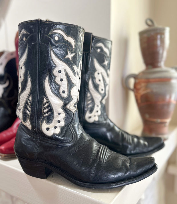 1950s • Custom • Two-Tone Starburst Boots • Men’s 12 D