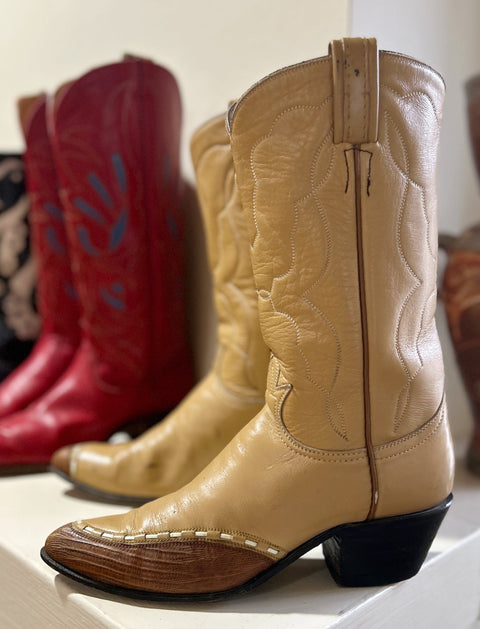 1970s • Tony Lama • “Desert Stitch” Western Boots • Women’s 6.5 M