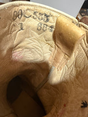 1950s • Stewart Romeros • “Wildflower Blue” Inlay Boots • Women’s 8 M