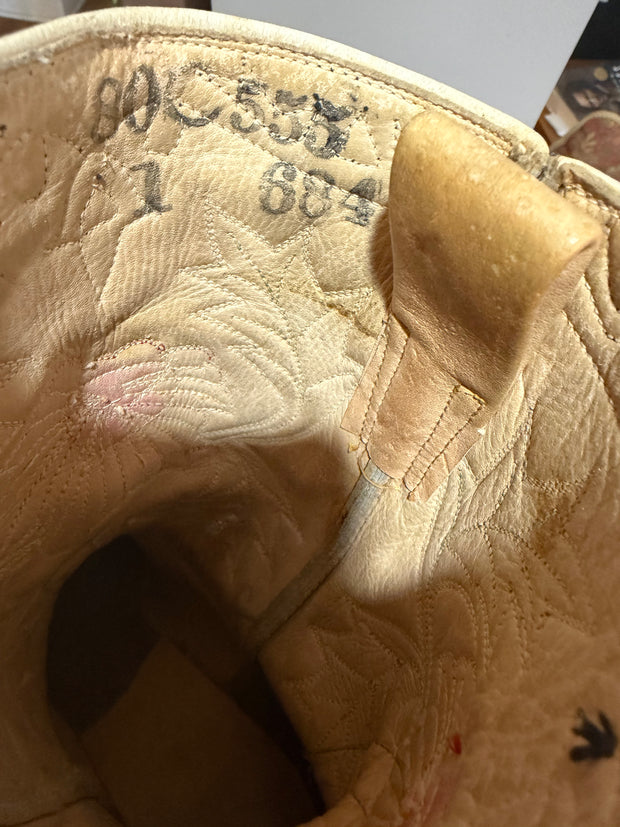 1950s • Stewart Romeros • “Wildflower Blue” Inlay Boots • Women’s 8 M