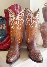 1960s • Multi-Inlay & Tooled Cowgirl Boots • Women’s 8.5 M
