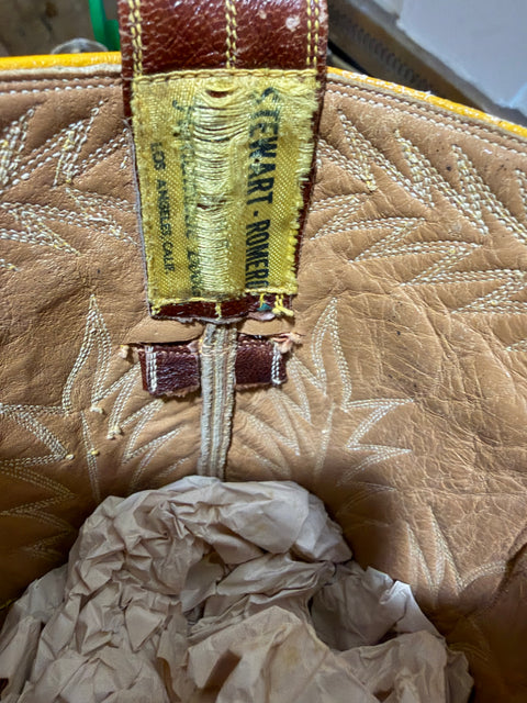 1950s • Stewart Romero • Flame-Stitch Cowgirl Boots — Women’s 6.5 M