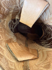 1950s • Stewart Romero• Two-Tone Stitch-Flame Cowboy Boots — Women’s 6.5 M