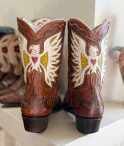 1950s • Stewart Romero • “Heart & Wings” Inlay Boots — Men’s 11 D