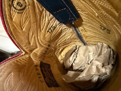 1970s Tony Lama Red-Black Eagle Inlays — Women’s 7.5 M