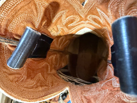 1950s • Stewart Romero • Black Stitch-Flame Boots — Women’s 7 M