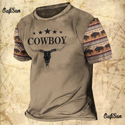 Western Cowboy Mens T-Shirt Short Sleeve