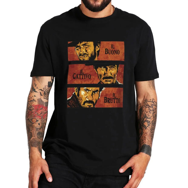 The Good The Bad And The Ugly T Shirt 1966 Italian Western Film 100% Cotton