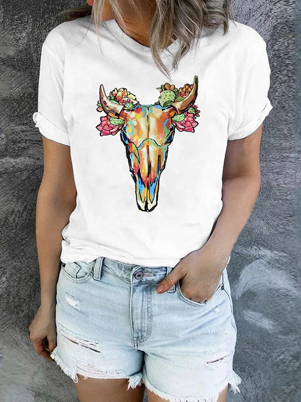 Women’s T-Shirt Short Sleeve Bull's Head