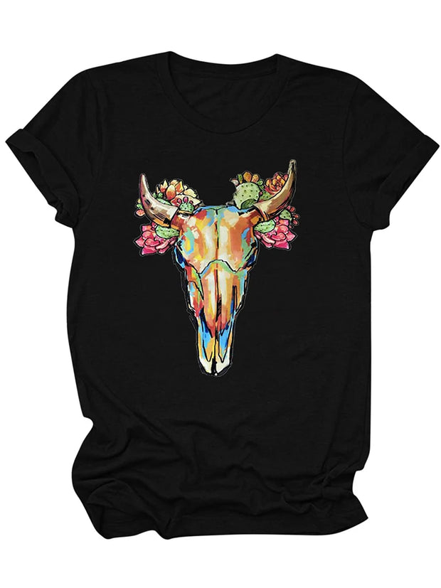 Women’s T-Shirt Short Sleeve Bull's Head