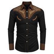 Stylish Western Cowboy Shirt Men Slim Fit