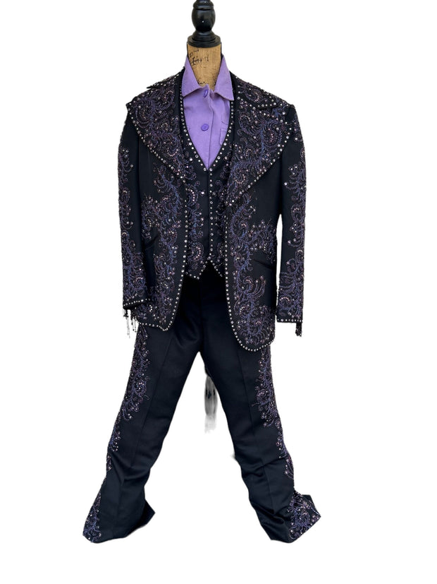 Ricky Nelson Stage Worn Suit Purple Rhinestone