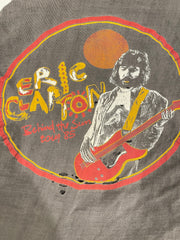 Eric Clapton Behind The Sun 1985 Tour 3/4 Sleeve Vintage Shirt Distressed Thin