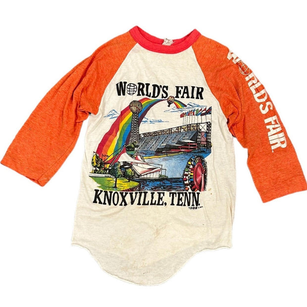 1982 Worlds Fair Knox Tennessee Vintage Paper Thin 3/4 Sleeve Shirt Mens XS